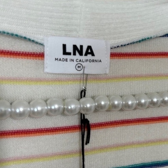 LNA Revolve Striped Brushed Don Rainbow Button Front Cardigan SZ M NEW WITH TAG - Picture 5 of 7